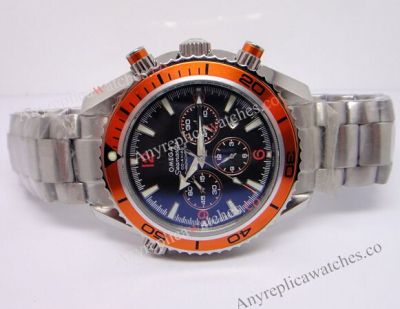 Omega Planet Ocean Automatic Omega Seamaster Orange Replica Watch / Orange Bezel
